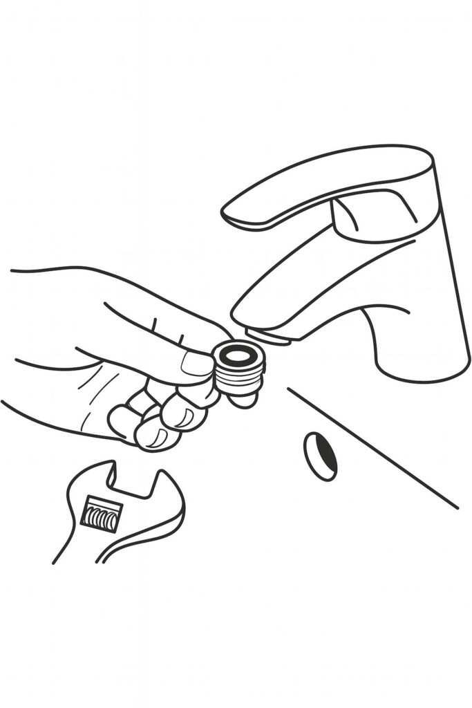 洗面水栓ストレーナー清掃